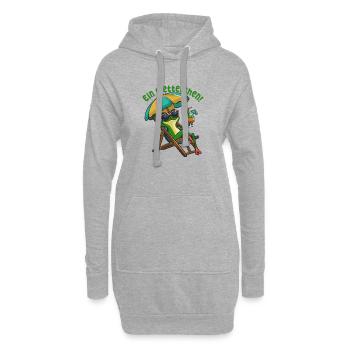 Sommerfrosch im Strandstuhl - Hoodie-Kleid - Grau meliert - Vorne