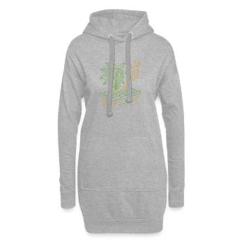 Green Groove DJ Plants - Sweat-shirt à capuche long Femme - gris chiné - Devant