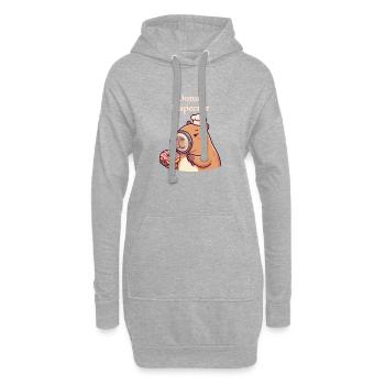 Capybara mit Donut lustiges Inspektor Tiermotiv - Hoodie-Kleid - Grau meliert - Vorne