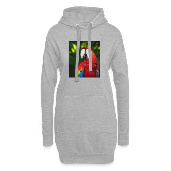 Tropische Farben des Macau-Aras - Hoodie-Kleid - Grau meliert - Vorne