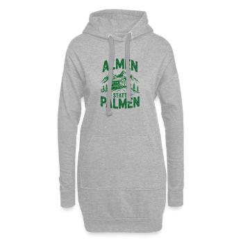 Pâturages alpins au lieu de palmiers - Sweat-shirt à capuche long Femme - gris chiné - Devant