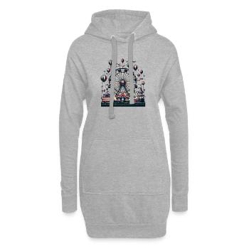 Riesenrad Nachtfest Karussell Parade - Hoodie-Kleid - Grau meliert - Vorne