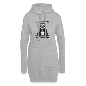 It's okay, I'm fine coffee sloth humor - Hoodie Dress - heather grey - Front