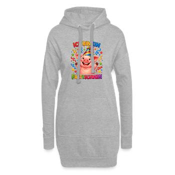Party Schwein Kostüm Karneval Silvester Fasching - Hoodie-Kleid - Grau meliert - Vorne