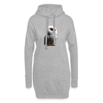 Snowy Owl White Owl Owl Owl Owl Snow Owl - Hoodie Dress - heather grey - Front