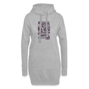 Nostalgie de la mode rétro | Femmes | Mode vintage - Sweat-shirt à capuche long Femme - gris chiné - Devant
