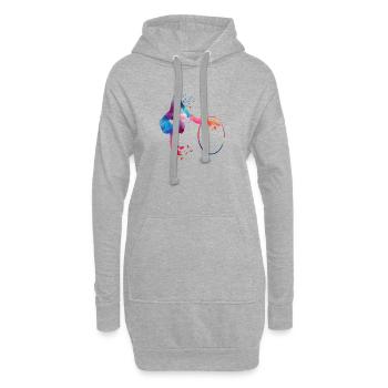 Gymnastique, cercleaux, gymnastique rythmique - Sweat-shirt à capuche long Femme - gris chiné - Devant