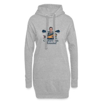 Fang diesen Moment ein: Angeln - Hoodie-Kleid - Grau meliert - Vorne