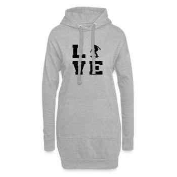 Skateboarding Liebe klarer Look für skater - Hoodie-Kleid - Grau meliert - Vorne