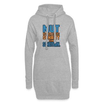 Mut ist der erste Schritt zum Scheitern - Hoodie-Kleid - Grau meliert - Vorne