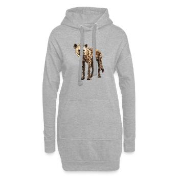 Hyänenblick im Dämmerlicht - Hoodie-Kleid - Grau meliert - Vorne