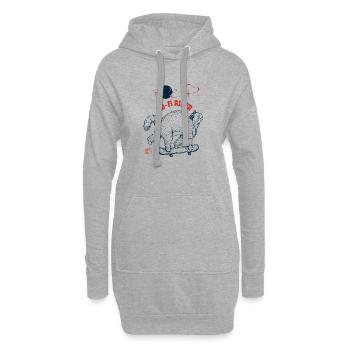 Lo-Fi Rider Cat - Sweat-shirt à capuche long Femme - gris chiné - Devant