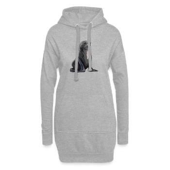 Lions de mer Lion de mer - Sweat-shirt à capuche long Femme - gris chiné - Devant