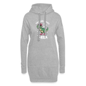 Tyrannosaurus Sprüche Lustiges t-rex Geschenk - Hoodie-Kleid - Grau meliert - Vorne