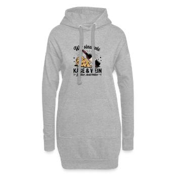 Nous sommes comme le fromage et le vin, plus vieux c’est - Sweat-shirt à capuche long Femme - gris chiné - Devant