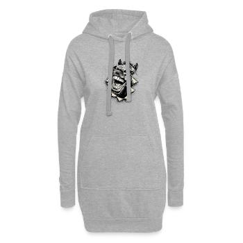Pop Culture Horse – Illustration bicolore souriante - Sweat-shirt à capuche long Femme - gris chiné - Devant