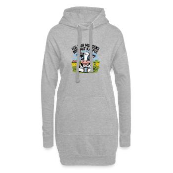  Ich Muh Morgens Nur Mit Kaffee Lustige Kuh Kaffee - Hoodie-Kleid - Grau meliert - Vorne