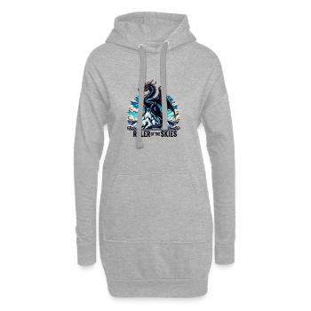 Drachenhimmel über Bergkette - Hoodie-Kleid - Grau meliert - Vorne