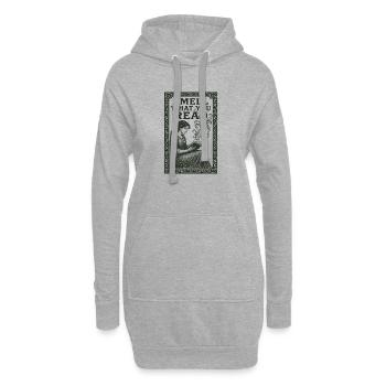 Riech was du liest | Büchergeruch - Hoodie-Kleid - Grau meliert - Vorne