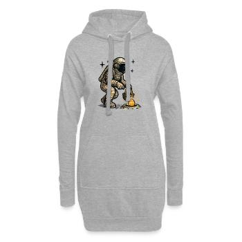 Astronaute collecte des œufs de Pâques - Sweat-shirt à capuche long Femme - gris chiné - Devant