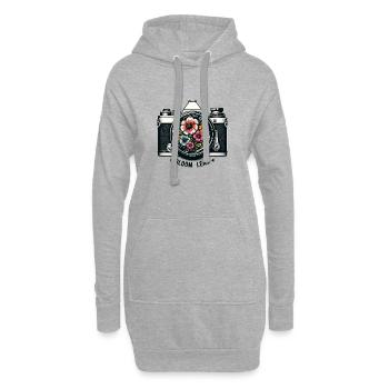 Motifs floraux rétro Flower Lens - Sweat-shirt à capuche long Femme - gris chiné - Devant