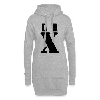 Dax – First Name Design | Minimal Typography - Hoodie-Kleid - Grau meliert - Vorne