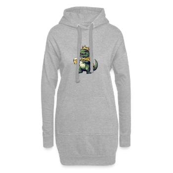 Dinosaurier T-Rex Bier König - Hoodie-Kleid - Grau meliert - Vorne