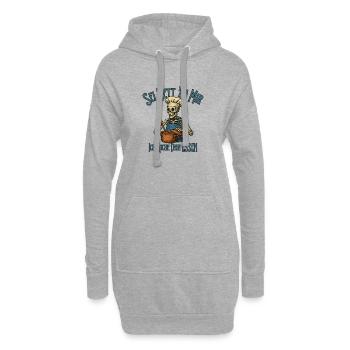 Sois gentil avec moi, je vais te cuisiner à manger - Sweat-shirt à capuche long Femme - gris chiné - Devant
