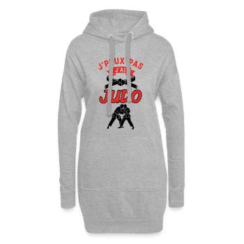 J'peux pas j'ai JUDO - Sweat-shirt à capuche long Femme - gris chiné - Devant