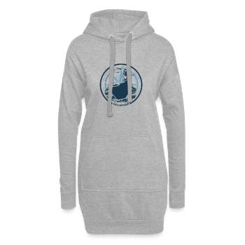 Ver de Pell L’île appelle - Vagues de la mer du Nord - Sweat-shirt à capuche long Femme - gris chiné - Devant