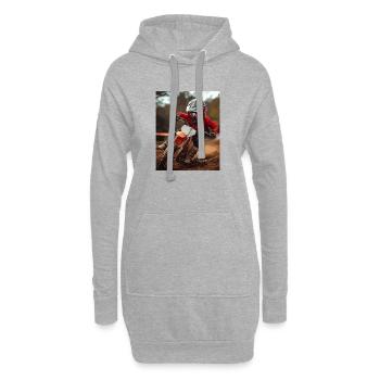 Motocross-Rasender im roten Anzug - Hoodie-Kleid - Grau meliert - Vorne