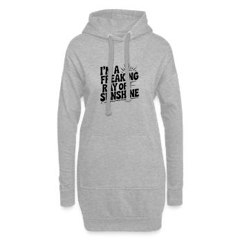 Ich bin ein verdammter Sonnenstrahl - Hoodie-Kleid - Grau meliert - Vorne