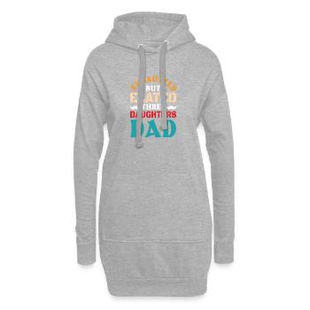 Père, père de trois filles et filles - Sweat-shirt à capuche long Femme - gris chiné - Devant