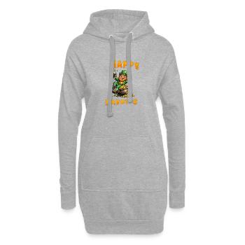 Happy Paddy's - Leprechaun with Beer and Gold - Hoodie-Kleid - Grau meliert - Vorne