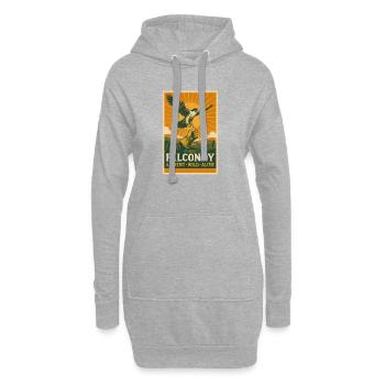 Falknerei: alt, wild, lebendig | Greifvogel - Hoodie-Kleid - Grau meliert - Vorne