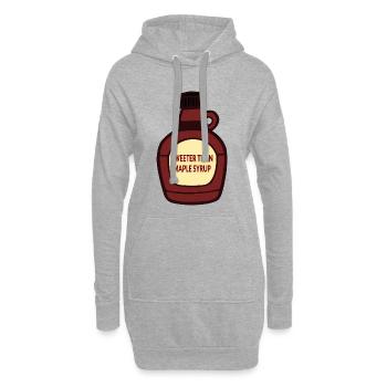Ahornsirup Süßes Kompliment - Hoodie-Kleid - Grau meliert - Vorne