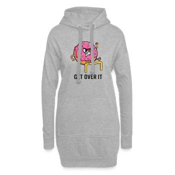 Niedliche Donuts Läufer Hürdenlauf Sport Spaß - Hoodie-Kleid - Grau meliert - Vorne