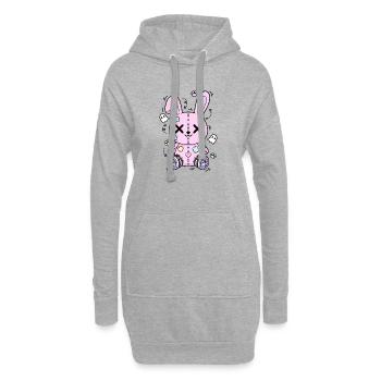 Goth Bunny Horror Rabbit Gothic Gruselig Gruselig - Hoodie-Kleid - Grau meliert - Vorne