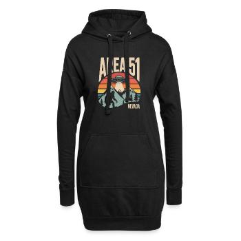 Area 51 Nevada UFO Retro Design - Hoodie-Kleid - Schwarz - Vorne
