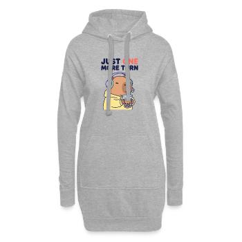 Gamer Capybara Boba Tea noch eine Runde - Hoodie-Kleid - Grau meliert - Vorne