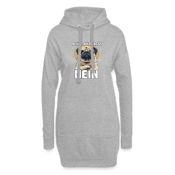 Cadeau du propriétaire de chien carlin Promenade mignonne T - Sweat-shirt à capuche long Femme - gris chiné - Devant