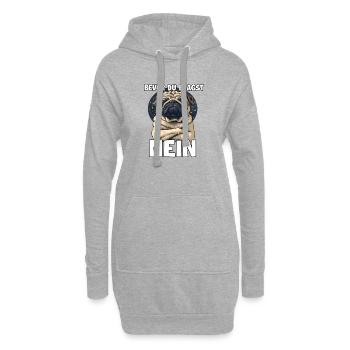 Drôle de carlin Meme T, tenue pour maîtresse - Sweat-shirt à capuche long Femme - gris chiné - Devant