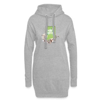 Haus Garten Florale Illustration - Hoodie-Kleid - Grau meliert - Vorne
