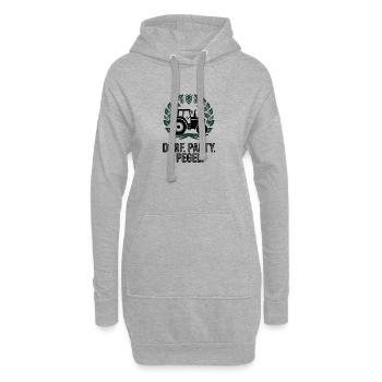  DORF. PARTY. PEGEL. Traktor Dorfkinder Bauern - Hoodie-Kleid - Grau meliert - Vorne