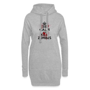 Keep Calm Kill Zombies Kostüm Abweichung Lustig - Hoodie-Kleid - Grau meliert - Vorne