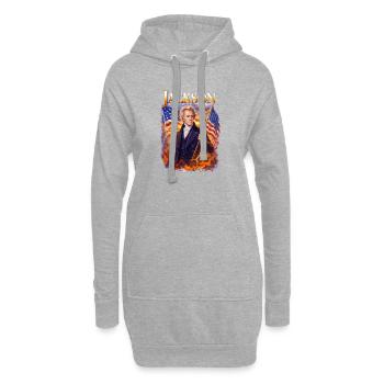 Jacksons Freiheitsheld mit Flagge - Hoodie-Kleid - Grau meliert - Vorne