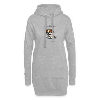 Cadeau de la drôle de la parole du chien - Sweat-shirt à capuche long Femme - gris chiné - Devant