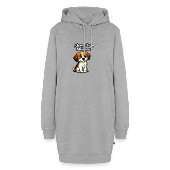 Ich war brav Meistens Hund Geschenk - Hoodie-Kleid - Grau meliert - Vorne