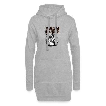 Powered by Nüssen und Angst - Hoodie-Kleid - Grau meliert - Vorne