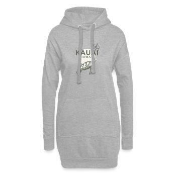 Kauai Hawaii Schildkröte Hibiskus - Hoodie-Kleid - Grau meliert - Vorne